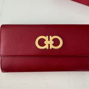 Salvatore Ferragamo Red Leather Wallet